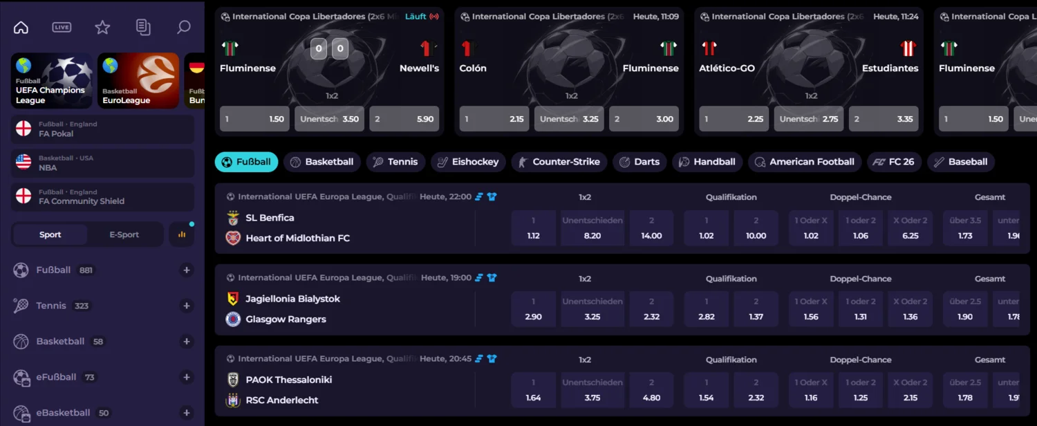 HighFlyBet Casino Wettbereich