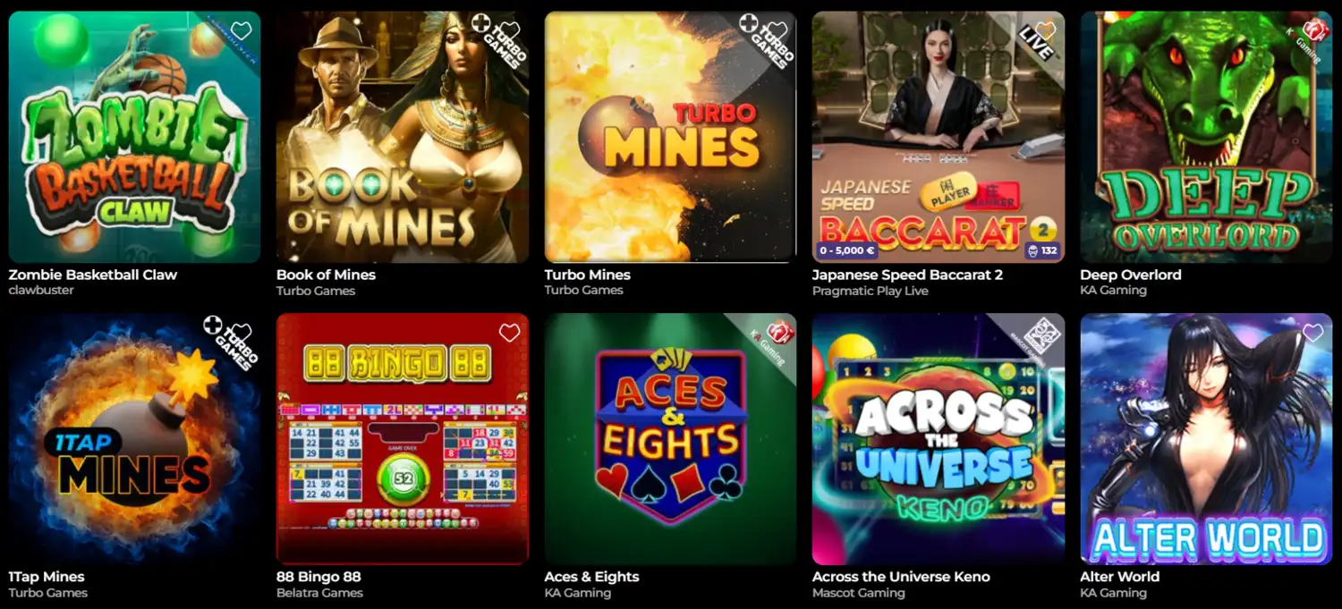 HighFlyBet Casino Tisch- und Sofortspiele