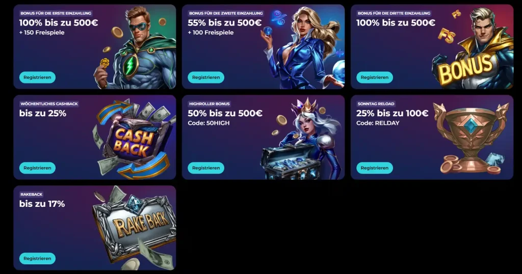 HighFlyBet Casino Bonusaktionen mit Einzahlungsbonus, Cashback und Rakeback