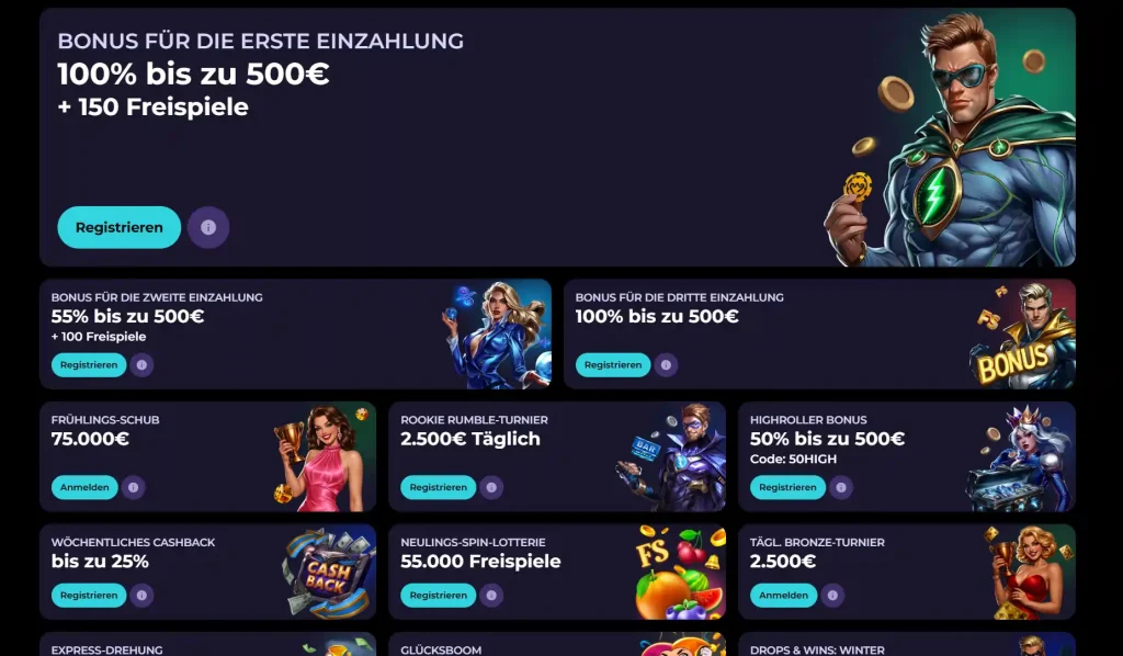 HighFlyBet Casino Bonusangebote mit Willkommensbonus, Cashback und Turnieren